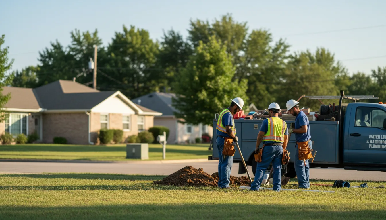 Residential water line and bathroom plumbing service in Danevang, TX